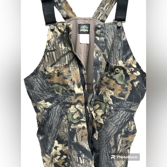 Vintage Wolf Mountain Hunting Wear by Key Camouflage Bib Overalls - Picture 7 of 10